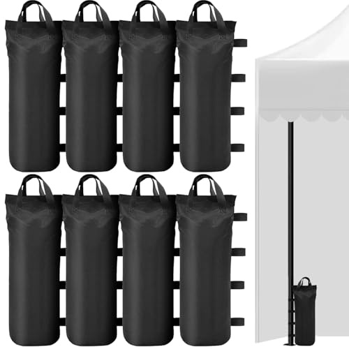 XHYASD Lot de 8 sacs de sable pour tonnelle, 50 x 20 cm, sacs de lestage pour tonnelle, tente, jambes, sac de sable en tissu Oxford 800D avec fermeture , poids pour jardin, plage et camping