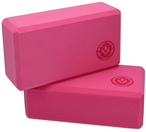 VonBueren Set di 2 Blocchi da Yoga | Blocchi yoga in EVA | 22 x 12 x 7,5 cm per blocco | Accessorio yoga per donne e uomini | Mattoncino per Pilates (rosa, 2 pezzi)