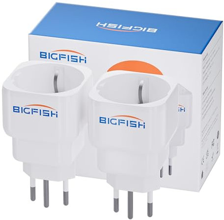 Bigfish Adaptador Enchufe Suiza Tipo J 2 Piezas, Adaptador de España a Suiza – De 2-Pin Europa a 3-Pin Compatible con Suiza, Maldivas, Ruanda, Liechtenstein