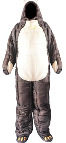 Ericetion Saco De Dormir Portátil, Saco De Dormir Marrón con Forma De Oso, Saco De Dormir para Adultos, para Viajes De Senderismo Aire Libre, Forma Humana, Compacto Impermeable, Cómodo Y Cálido