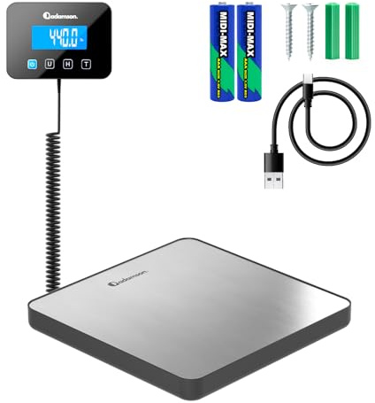 Shipping Scale for Small Business - 440 lbs/0.35oz - High Accurate Digital Postal Scale with Hold/Tare Function - Perfect for Packages, Luggage, Home Use - Battery & Cable Included