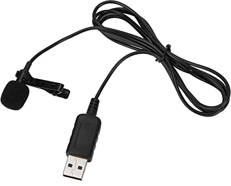 Kukyller Microfono USB Lavalier, clip sul microfono per microfono microfono omnidirezionale con cavo da 4,9 piedi per canto di gioco in podcasting