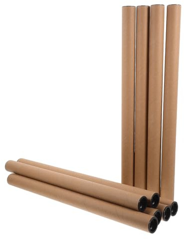 Hoement Lot de 10 Tubes en Carton de Transport Rangement pour Affiches en Papier Kraft, Tube de Dessin 1,5 Pouce X 12 Pouces Bouchons, Protection Supérieure