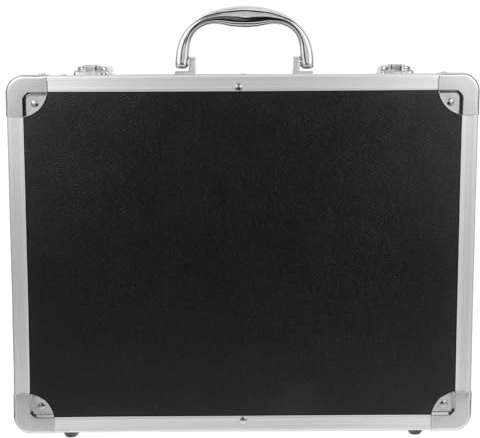 ELAYARD Aluminium Werkzeugkoffer mit Stoßschutz Großer Kapazität Langlebiger Aluminiumlegierung Vielseitig für Profi Heimwerker Tragbarer Aufbewahrungskoffer Schwarzer Leerer Aktenkoffer