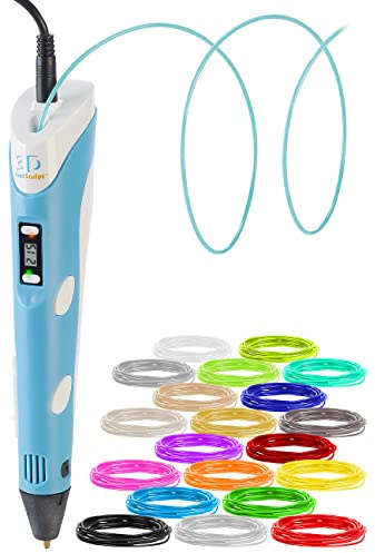 FreeSculpt - Lápiz de impresión 3D para impresora 3D, alimentación USB, incluye 20 filamentos PLA (Printing Pen, bolígrafo infantil, como)
