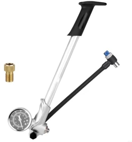 Bloepum High Pressure Bike Suspension Pump 400psi Including Gauge for Front Fork System