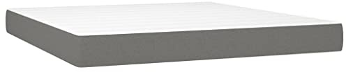 Augerlite Resårmadrass med fickfjäderkärna mörkgrå 160 x 200 x 20 cm tyg med ventilerande polyesteröverdrag, bekväm fjädermadrass för vuxna och tonåringar