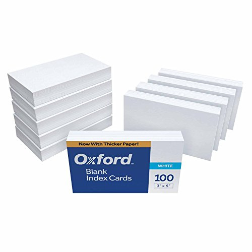 Oxford 30 (1000 PK) Blank Index Cards, 3 x 5, White, 1,000 Cards (10 Packs of 100) (30)