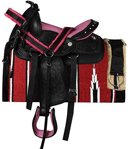 Sella Western New Gen Pony Completa Rosa 12” = 30,5 cm