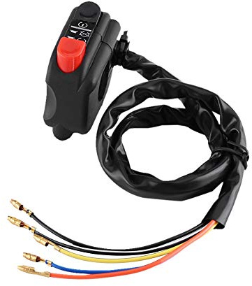 Yctze Interruttore Montaggio Manubrio Moto, Nero, 7/8inch, Pulsante, On-off-on