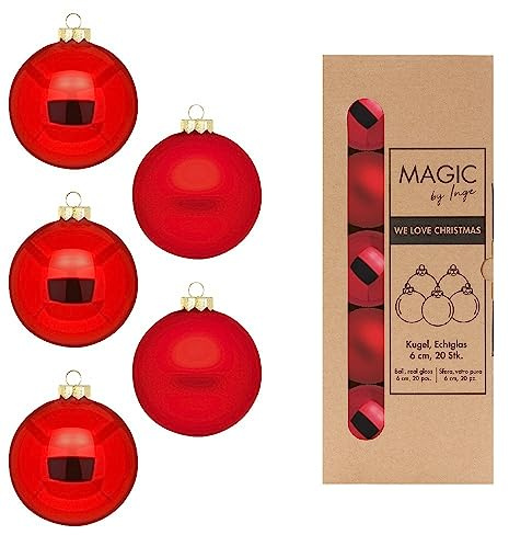 Weihnachtsbaumkugeln-Inge Glas-rot-6cm-20 Stück