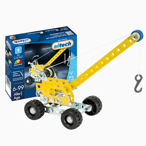 Eitech Juego de construcción de metal – Mini vehículos de construcción (grúa)