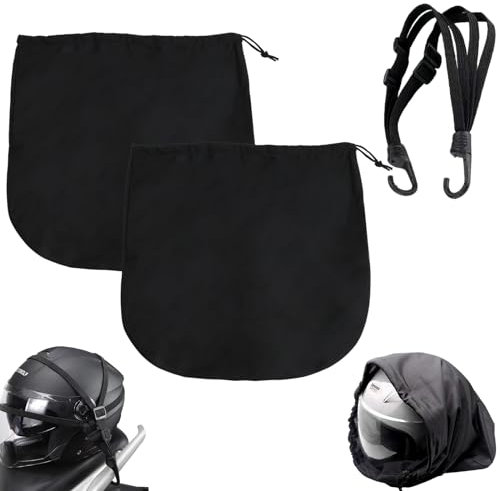 2 Stück Helmtasche und 1 Stück Fahrrad Spanngurt Elastische, Helmbeutel Helmrucksack Tragetasche, Helmschutz Helmsack, Helm Aufbewahrungstasche, Helmtaschen für Motorradhelme Sport Gym Training