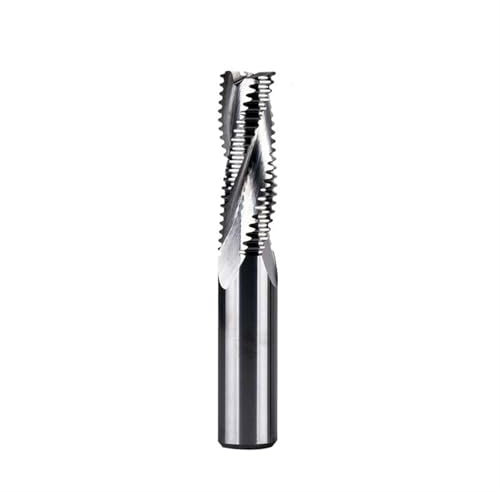 1 Uds. Fresa de desbaste de carburo, vástago de 4-12mm, fresa de desbaste de 3 flautas, fresa de extremo en espiral de desbaste CNC con ranuras for carpintería(D12.0-L45)