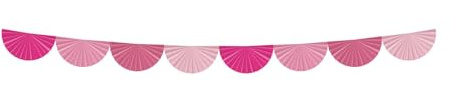 Folat 24313 Decorazioni per feste in carta rosa Ghirlanda a ventaglio - Perfect Pink - 4 metri - Matrimonio, festival, carnevale, decorazioni di compleanno, baby shower ragazze