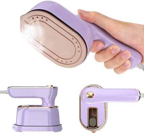 MEETOZ Portable Travel Steam Iron, Foldable Steam Iron, 2 in 1 1000w Mini Handheld Travel Iron,Travel Steamer for Clothes Supports Wet and Dry Ironing, 15s Fast Heat Up for Home and Travel