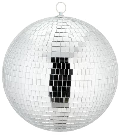 Relaxdays Boule à facettes, à Suspendre, Boule Disco pour Votre Prochaine soirée, diamètre : 25 cm, argentée