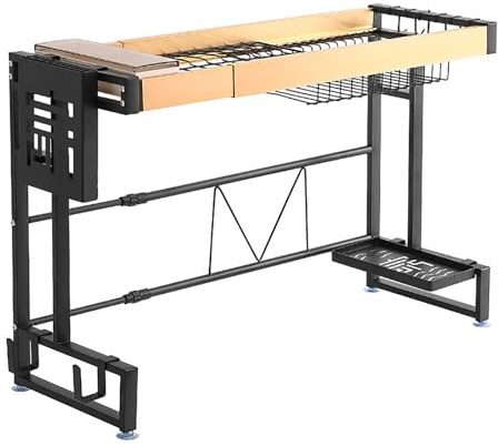 Escurreplatos de acero inoxidable, cesta de drenaje extraíble, estante de secado para encimera de cocina, ahorra espacio para un almacenamiento eficiente de los platos