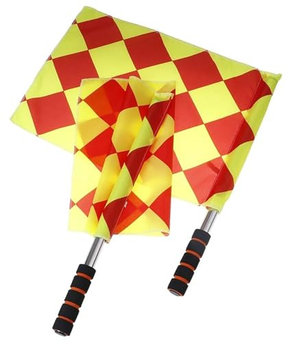 Drapeaux pour Juge de Touche Drapeaux d'arbitre de Football, 2 pièces, for compétition, Fair Play, Match de sport, Football, en forme de petite grille, drapeaux de juge de ligne, équipement d'arbitre