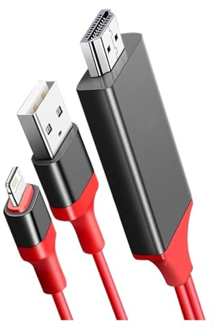 Videokabel, kompatibel med iPhone, 14 13 12 11 Pro Max, iPad Mini-belysning till HDMI-kompatibel TV-projektor, digital AV-adapter, 4K HD-skärmkonverteringslinje(1pcs)