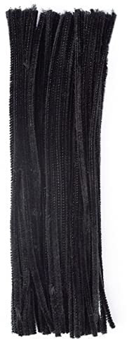 Vaessen Creative 1601-009 Pfeifenreiniger zum Basteln und Dekorieren, Cheniulle, Schwarz, 30 x 0.8 x 0.1 cm, 50-Einheiten