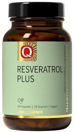 Quintessence Resveratrol Plus, 60 x Resveratrol Kapseln mit Selen & Granatapfel Extrakt, 150 mg Trans Resveratrol pro Kapsel, Vegan & rein natürlich, Produziert in Österreich