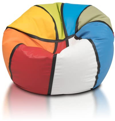 Ecopuf Basketball – Sitzsack Fussball XL - Spielkissen aus Kunstleder - Ideal für Fußballfans, Kinder - Sitzsack Wohnzimmer - Sitzpouf Samt - Gaming Stuhl Pouf Sack - 100x55cm, Mix: Basketball