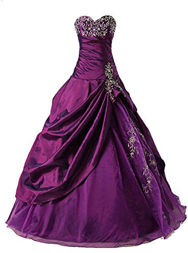 Zorayi Robes de Bal Robes de soirée Longue Robes de mariée Organza Taffetas Femmes Chérie Violet Taille 60