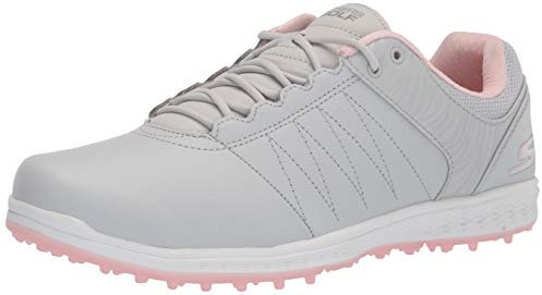 Skechers Go Pivot Spikeless Golfschuh-Sneaker für Damen, Hellgrau/Rosa, 40 EU