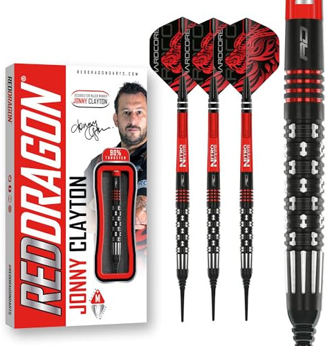 RED DRAGON Jonny Clayton PL Special Edition Softip: 20 Gramm Tungsten Steel Dartpfeile Set mit Flights und Schäfte