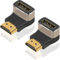 SHAFI® 2 Stück 8K HDMI 90 Grad Adapter - Vergoldete Rechtwinklige HDMI-Stecker - Unterstützt Gerades Kabel auf Rechtwinkligen HDMI Kabel - 8K HDMI 2.1 Rechtwinkliger Adapter - 2 x 90Grad
