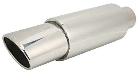 Silencieux de Voiture Universel, Tuyau de Silencieux D'échappement en Acier Inoxydable Ton Profond pour Automobiles Tuyau D'échappement Arrière de Voiture Silencieux Arrière