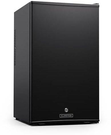 Klarstein Kühlschrank - mit Glastüre, 68L Mini-Kühlschrank für Getränke & Snacks, Kühlschrank Klein & Leise, Verstellbare Ablagen, Schloss, wechselbarer Türanschlag, höhenverstellbare Füße