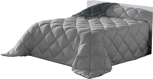 Lucena Cantos - Edredón Nórdico Liso 400grs (300 x 270, Bicolor Gris/Gris Claro)