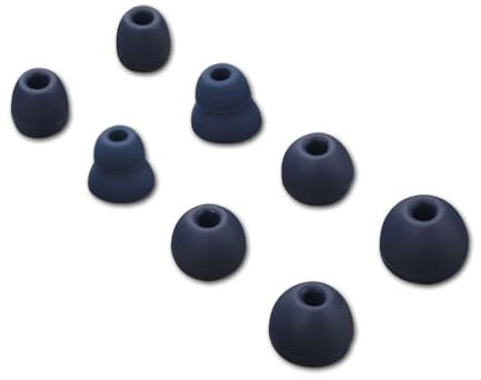 4 Pares Almohadillas de Repuesto Compatible con Beats Powerbeats Pro/Powerbeats 3/Powerbeats 4, 8 Puntas de Silicona para 4mm Auriculares Internos, 4 tamaños (Azul Marino)