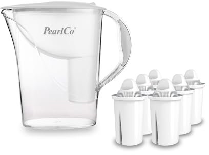 PearlCo - Aktions Wasserfilter inkl. 6 classic Filterkartuschen - zur Reduzierung von Kalk, Chlor, Blei & Kupfer - Made in EU