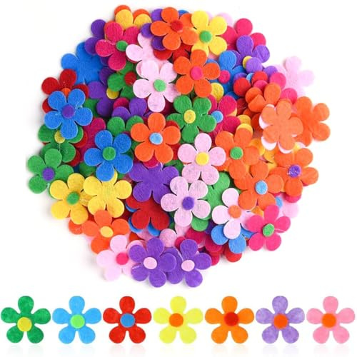 EIHI fiorellini per bomboniere, feltri fiori buste di fiori in tessuto per fai da te artigianato margherite feltro teste di fiori artificiali Gerbera feltro, 100 pezzo