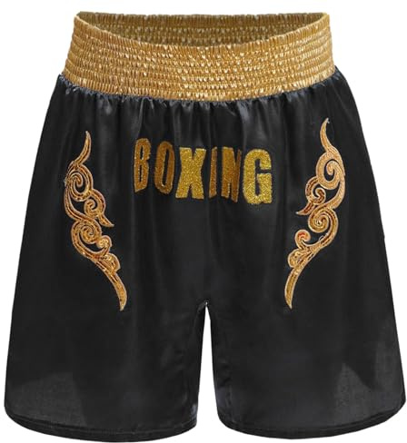 Runhomal Ragazzi Pantaloncini da boxe combattimento Muay Thai MMA Kickboxing Pantaloncini da arti marziali