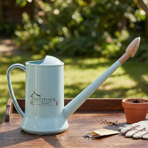 2L Thick Plastic Watering Can with Long Spout – Lightweight Garden Watering Can for Indoor & Outdoor Plants, Flowers, Balcony –Durable & Leakproof (Blue)