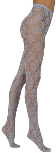 Sarah Borghi Rakel Collant Donna Fantasia, Calze a Rete con Fantasia Floreale, Made in Italy (aria, 1/2)
