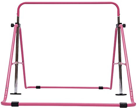 LANNADD Barre de gymnastique pour intérieur/extérieur - Pliable - Pour enfants de 3 à 8 ans - Hauteur réglable - Pour l'entraînement à la maison