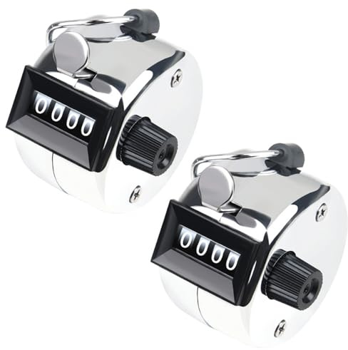 Crilemonis 2-Pack 4-Digit Manual Click Counter with Metal Case, Handheld Tally Counter for Golf, Sports, and Event Counting