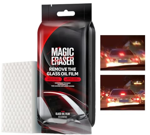 5 Pièces Éponge Magique, Éponge De Dissolvant De Film D'huile De Verre, Fournitures De Nettoyage De Pare-Brise, Éponges De Nettoyage De Vitres Automatique, pour Enlever La Saleté des Vitres