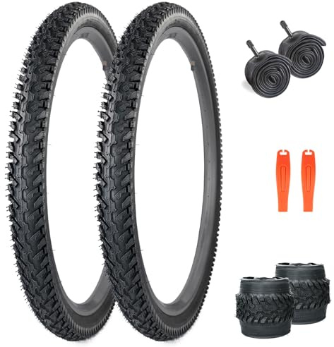 WEEROCK Neumático de bicicleta de 26 pulgadas 26 x 2.125 con cámara