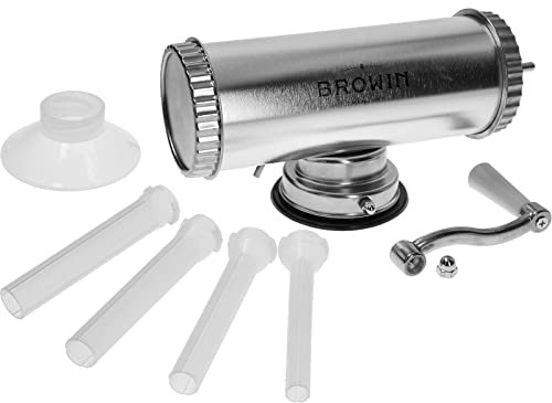 Browin 311001, riempitivo orizzontale per salsicce, spremiagrumi, macchina per salsicce, 25 cm, 1,5 kg, alluminio, acciaio