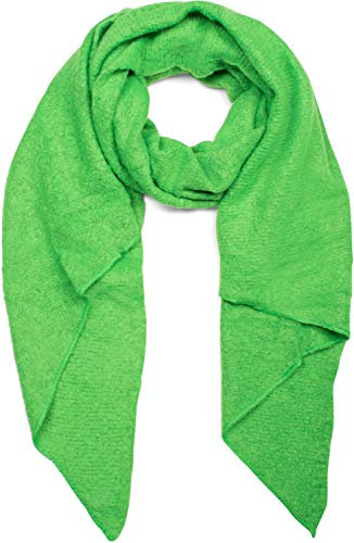 styleBREAKER Damen weicher unifarbener Web Schal in asymmetrischer Form, Winter, Stola 01017118, Farbe:Grün