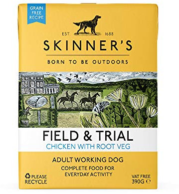 Skinner's Field & Trial Chicken & Root Veg - Adult Wet Dog Food, Grain Free, 390g (Pack of 18)
