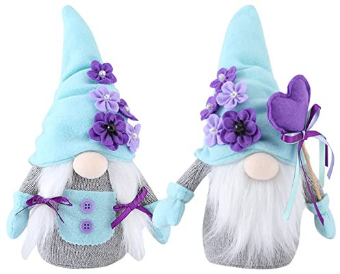 2 Stück Niedliche Wichtel Frühling Deko Frühlingswichtel Wichtel mit tulpen Blumensträuße Süßer Zwerg Wichtel Figuren Deko Frühling Frühlingsdeko Figuren Geschenk für Kinder Freundin Mama Muttertag