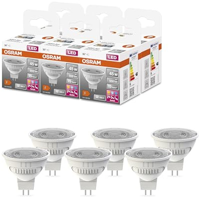 OSRAM LED SPOT MR16 45 med tre ljusfärger, GU5.3, 5.6W, 550lm, 2700K - 6500K, varm, kall och dagsljusvit, färgtemperaturförändringar, mycket låg energiförbrukning, lång livslängd