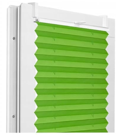 Fenster DEKOR - Plissee Klemmfix ohne Bohren Breite 100 cm x Höhe 130 cm - Fenster Plissees innen Grün - Faltrollo Blickdicht - Faltrollos einfach zu montieren - Blissett Rollo
